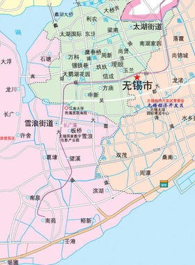 无锡市滨湖区地图交通行政区划墙壁海报2026新款办公室装饰挂画