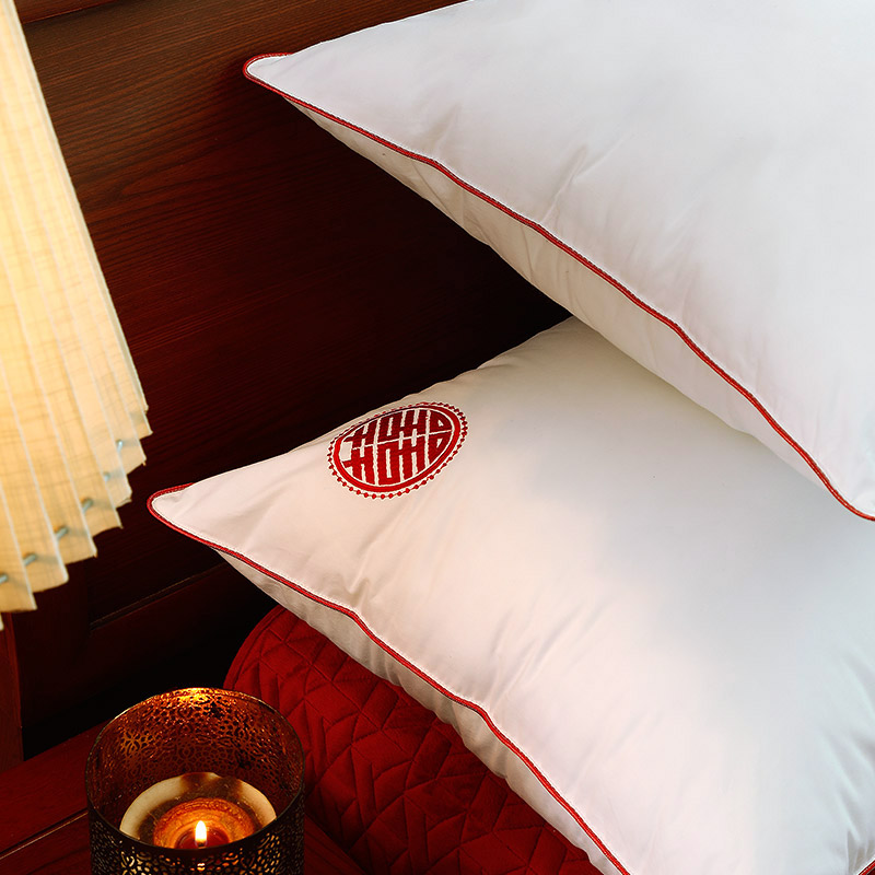 露之熙结婚婚庆双人喜字枕芯刺绣新婚囍字睡枕芯单人家用一对装 - 图2