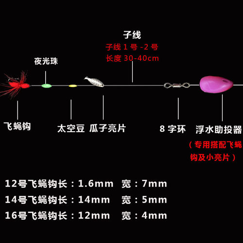 路亚马口套装小瓜子亮片绑好毛蝇钩子线助投器线组小白条淡水钩 - 图0