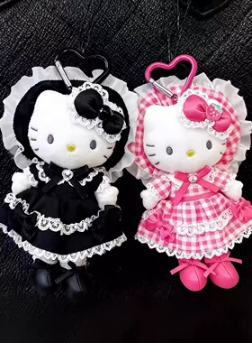 日本ULALOV白色婚纱hellokitty洛丽塔萝莉毛绒公仔挂饰情人礼物