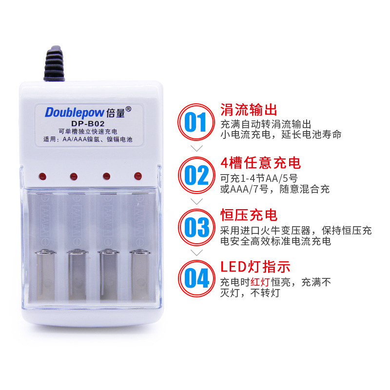 倍量5号7号充电器单槽独立AA/AAA1.2V充电电池充电器2槽3槽4槽-图1