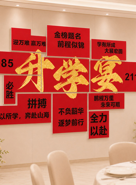 中高考毕业升学宴金榜题名墙贴