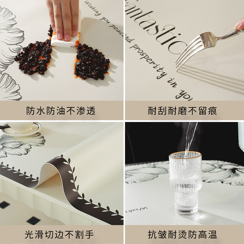 美式电视柜桌垫桌布防水防油免洗防烫餐边柜鞋柜酒柜桌面保护垫子 - 图1