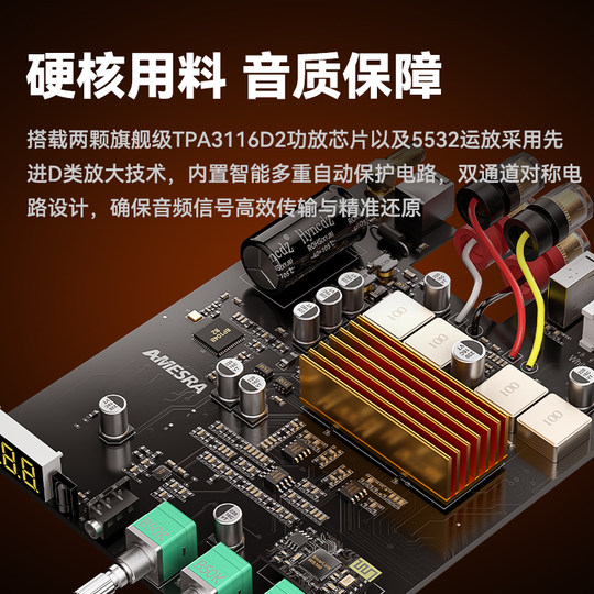 Mini wireless 5.3 Bluetooth digital amplifier for home use 200W high power TPA3116 fever dual-channel HIFI