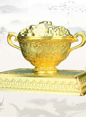 原装正品李居明九运常年吉祥物[横财金饭碗]摆件客厅玄关装饰