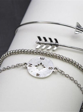 街拍欧美风韩版箭头指南针手链