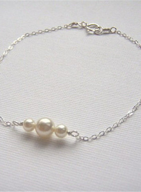 饰品百搭编制光面珍珠手链