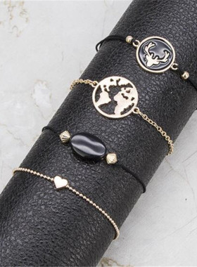 饰品欧美风滴油鹿头爱心手链