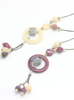 饰品韩版长款几何水滴流苏毛衣链