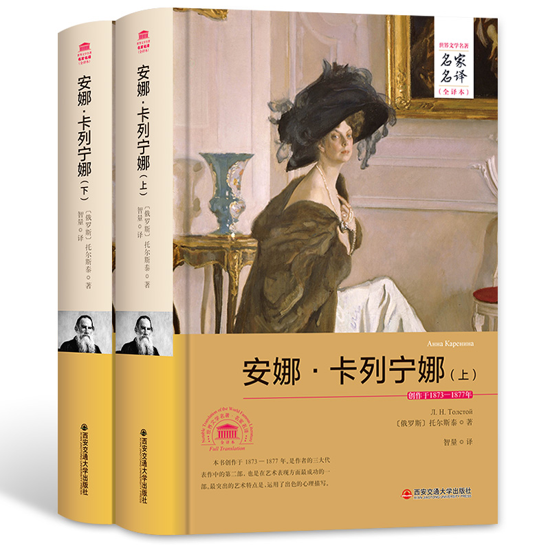 安娜卡列尼娜上下套装2册 正版包邮 无删节全译本畅销书籍成人青少年版高初中学生课外读物12-16岁外国文学名著小说原著藏书