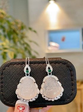 足银9999纯银古法描金佛公吊坠女项链新中式国风送女友情人节礼物