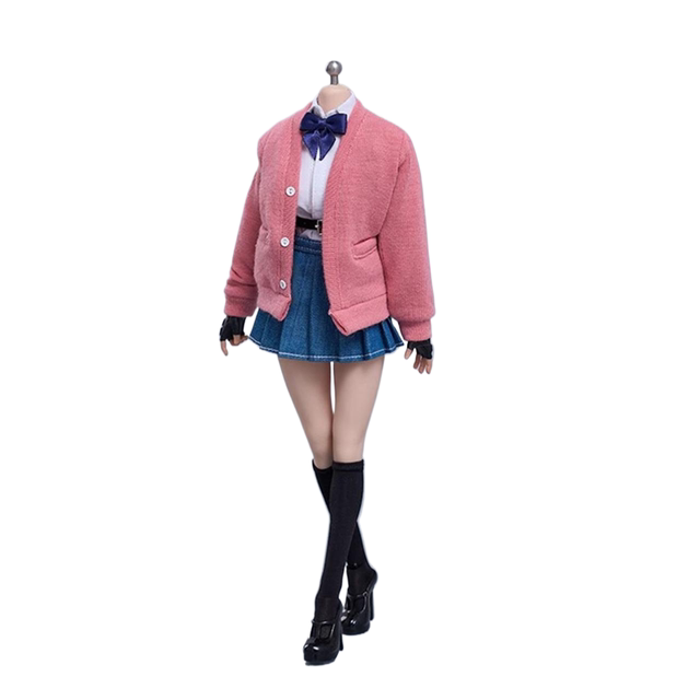 Spot cdtoys cd062 1/6 female soldier student cardigan jk skirt suit suitable for 1/6 plastic body