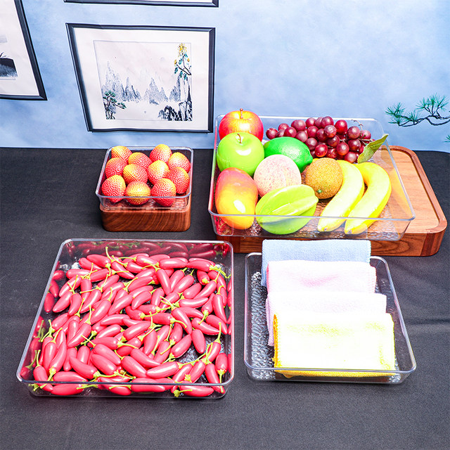 Wholesale transparent plastic square storage tray