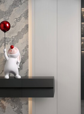 创意摆件气球兔子玄关柜家居装饰客厅电视机柜卡通可爱简约小丑兔