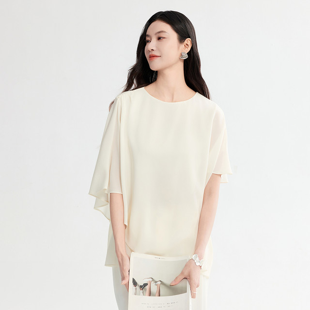 ເສື້ອຢືດ chiffon sleeve ruffle Fenidi
