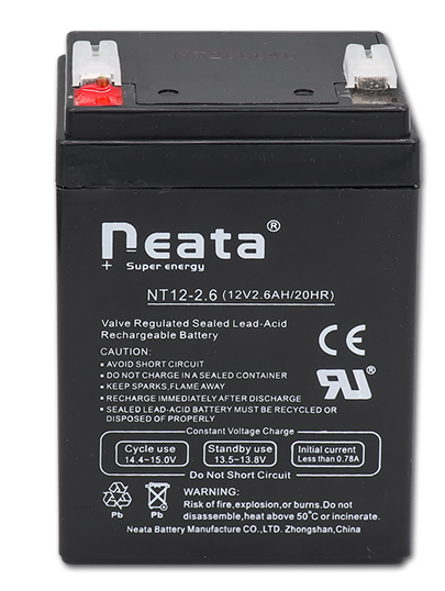 Neata能特蓄电池NT12-2.6电梯对讲机音响用电瓶消防12V2.6AH/20HR - 图0