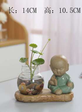 陶瓷花瓶透明水培禅意风客厅桌面