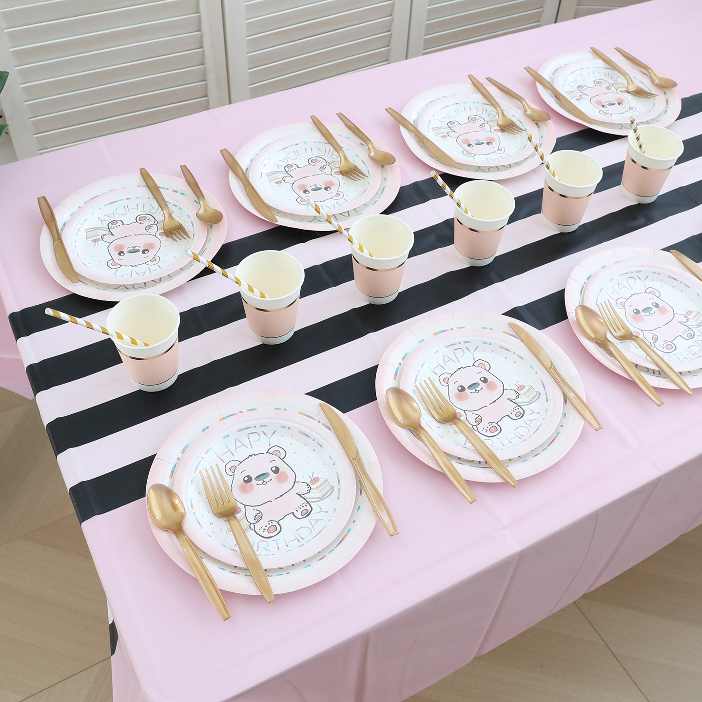 儿童生日一次性纸盘纸杯餐具加厚桌布派对甜品台装饰场景布置套装,淘宝优惠券,粉丝福利购,淘宝优惠卷