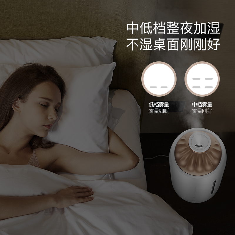 德尔玛旗舰店德尔玛加湿器家用定时空调卧室内孕妇婴儿空气小型香薰净化大雾量1