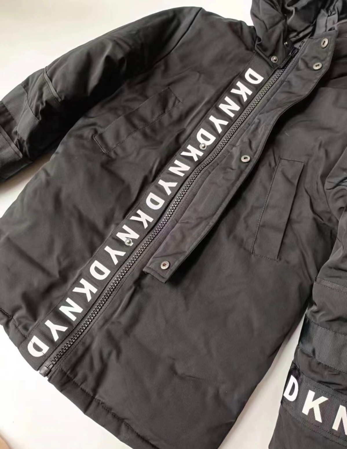 出口原单 男童中长款棉服秋冬款连帽保暖外套大童厚款派克大衣 - 图1