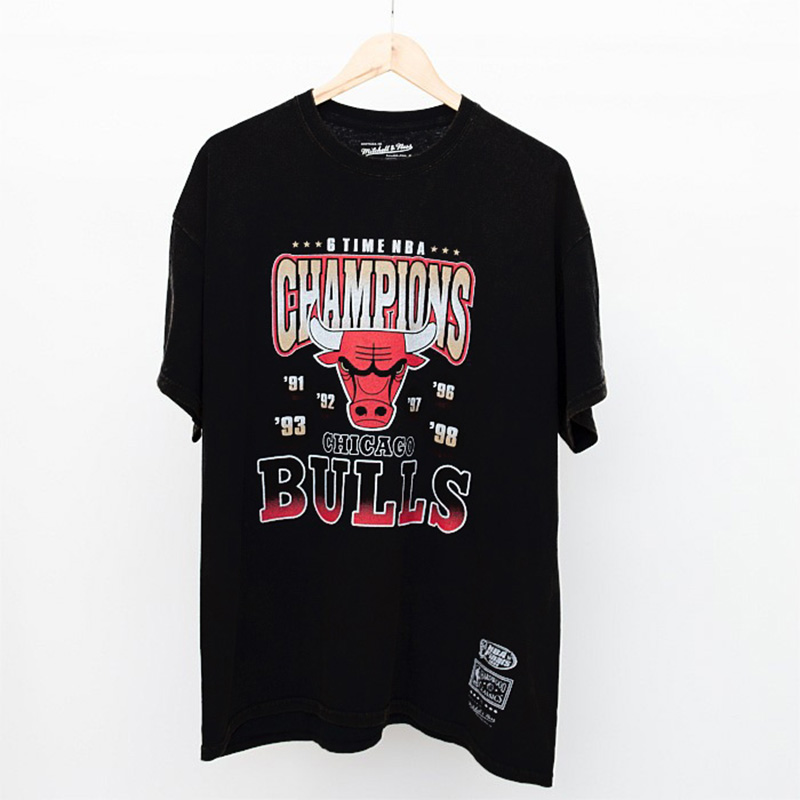 Chicago Bulls Champ Vintage 芝加哥复古嘻哈短袖T恤男 篮球训练 - 图0