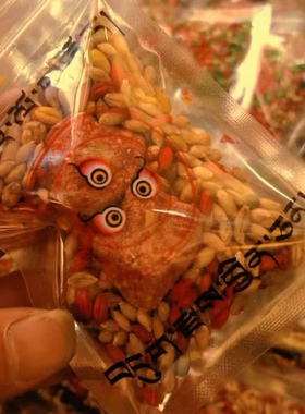 西藏扎基拉姆年食子糌粑粉烟供彩色青稞米朵玛拉萨