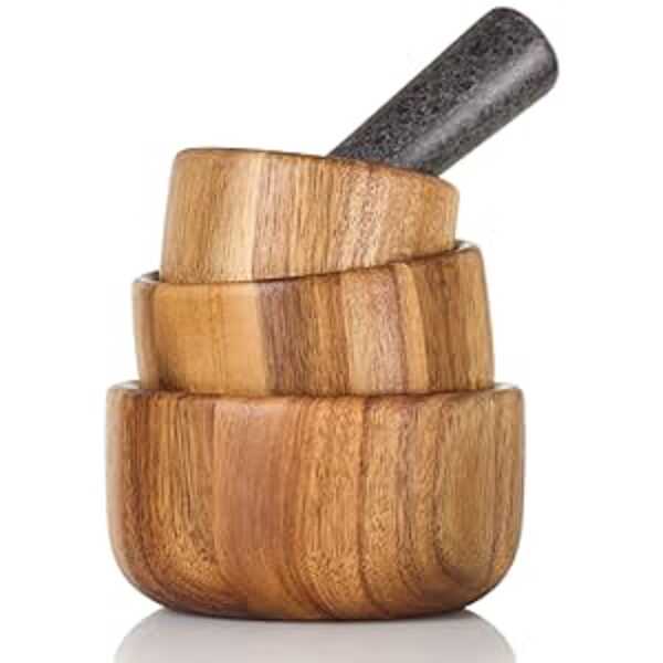 德国进口Adhoc捣蒜器实木家用厨房手动香料研磨器石臼辅食工具 - 图3