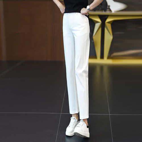 轻薄烟管裤女2026年夏季小个子高腰薄款裤冰丝速干直筒西装休闲裤 - 图2