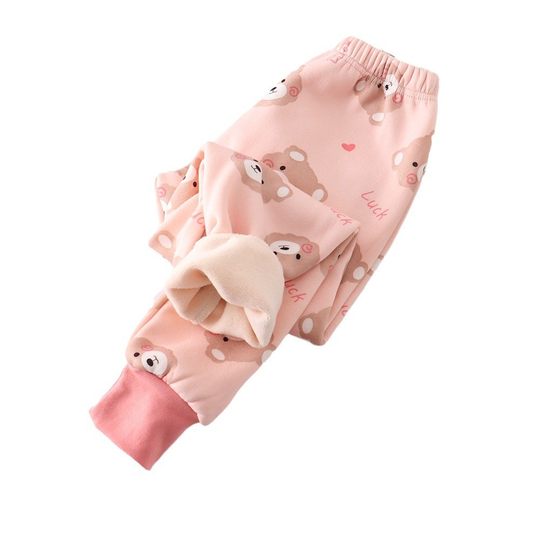 Children's velvet thickening autumn and winter new style bottoming warm pants