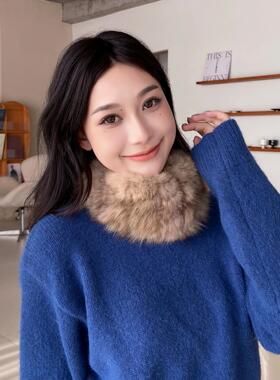 紫貂毛脖套皮草发带女秋冬