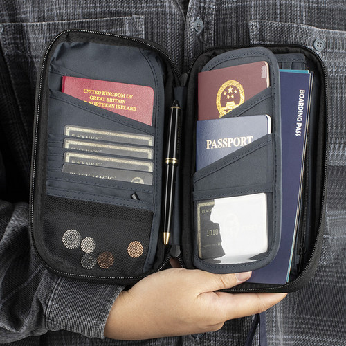 ARDIAN大容量RFID防盗刷护照包机票证件手拿包零钱防水收纳挂包 - 图0