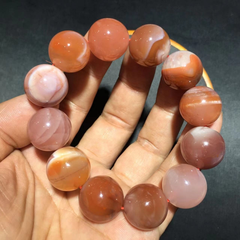 【大珠魅力】南红玛瑙手链 agate 赤玉 carnelian 天然水晶手串 - 图1