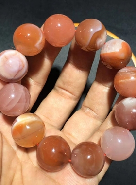 南红玛瑙天然水晶大珠缠丝纹