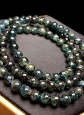 黑蓝晶石kyanite手链二硬石手链