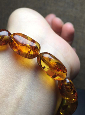 天然花珀Ambrum蜜蜡琥珀随型手链