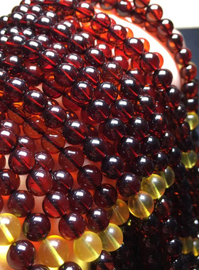 血珀108佛珠天然琥珀手链Amber