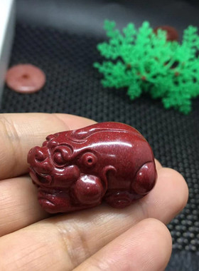紫砂吊坠朱砂雕刻件项坠