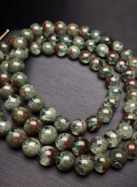 绿幽灵手链聚宝盆手串叠戴带红皮