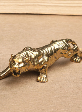 黄铜虎摆件中式复古铜器