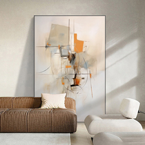 Minimalist modern abstract hand painted oil painting drawing room decoration painting cream windy atmosphere hanging painting sofa Background wall floor painting