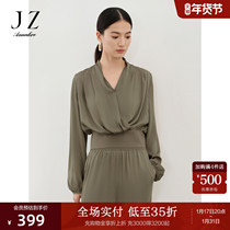 Jiu Anna Coco Business Leisure Daily Business OL Wind gloss sensation Long sleeve blouses woman 2024 spring new