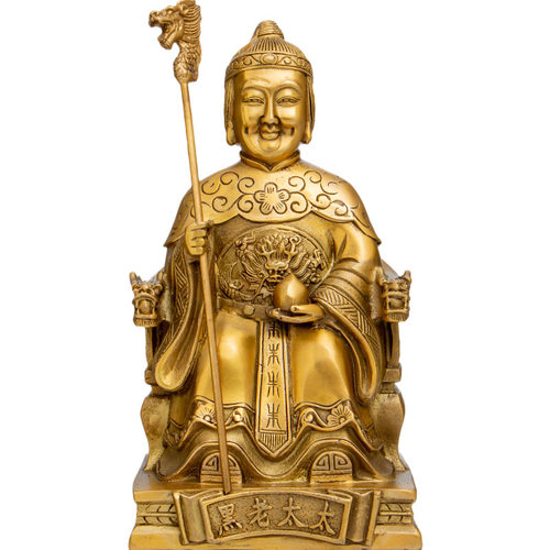 善缘堂黑老太铜像黑妈妈像铜黑老太太真身像铁刹山家用摆件烟斗桃 - 图3
