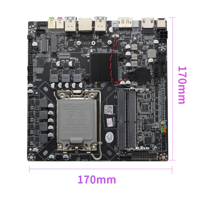 现货H610itx迷你主板超薄LVDS一体机17x17CM H610itx支持12代CPU - 图2