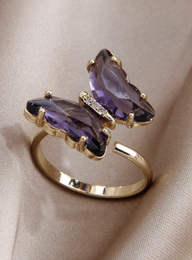 菲颜施女玻璃蝴蝶戒指