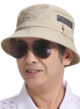 男士防晒渔夫帽中老年遮阳男春夏
