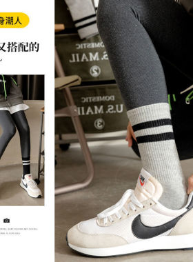 鲨鱼裤配的袜子女黑白