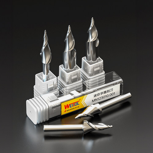威特钨钢迷你字雕刻刀雕刻机刀头发光字螺旋锥度铣刀广告雕刻刀具 - 图0