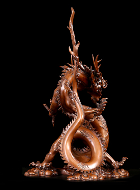 紫铜五爪金龙十二生肖馈赠工艺品