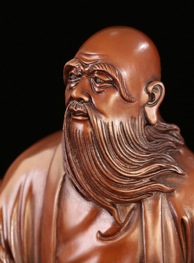 匠泽铜魂紫 铜老子骑牛摆件 道德天尊老君牛铜像家居办公室礼品