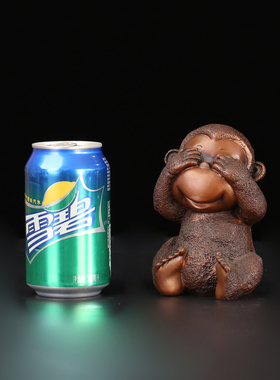 匠泽铜魂 紫铜三不猴 猴子摆件生肖猴办公室家居装饰品工艺品